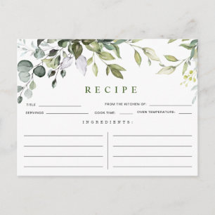 Waterverf Eucalyptus Vrijgezellenfeest Recipcard Briefkaart