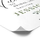 Waterverf Eucalyptus Vrijgezellenfeest Welkomsttek Poster (Hoek)