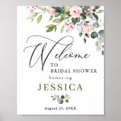 Waterverf Eucalyptus Vrijgezellenfeest Welkomsttek Poster (Voorkant)