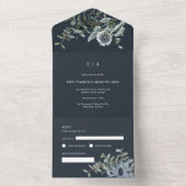 Waterverf Eucalyptus Weddenschap All In One Uitnodiging (Binnen)