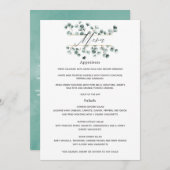 Waterverf Eucalyptus Wedding Menu (Voorkant / Achterkant)