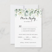 Waterverf Eucalyptus Wedding Menu Keuze RSVP (Voorkant)