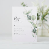Waterverf Eucalyptus Wedding RSVP Kaartje (Staand voorkant)