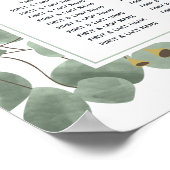 Waterverf Eucalyptus Wedding Seating Chart Poster (Hoek)