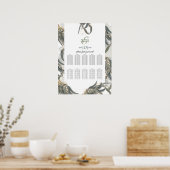 Waterverf Eucalyptus Wedding Seating Chart Poster (Keuken)