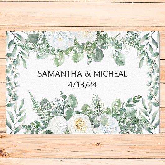 Waterverf Eucalyptus White Floral Tissuepapier