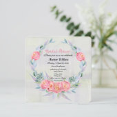 Waterverf Eucalyptus Wreate en roze rozen Kaart (Staand voorkant)