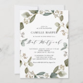 Waterverf Eucalyptus Wreath Bat Mitzvah Kaart (Voorkant)