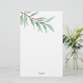 Waterverf Eucalyptusbladeren Briefpapier (Staand voorkant)