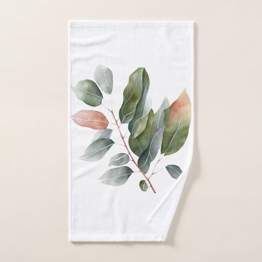Waterverf Eucalyptusbladeren Handdoek (Handdoek)