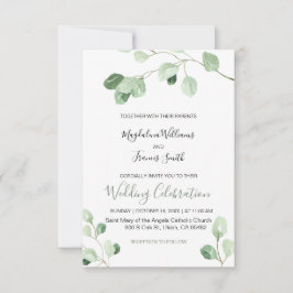 waterverf eucalyptusbruiloft kaart