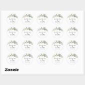 Waterverf eucalyptusbruiloft ronde sticker (Vel)