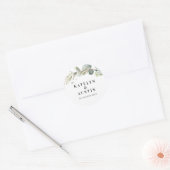 Waterverf eucalyptusbruiloft ronde sticker (Envelop)