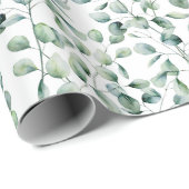 Waterverf Eucalyptuspatroon Cadeaupapier (Rol Hoek)