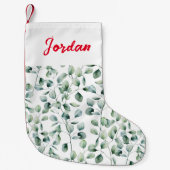 Waterverf Eucalyptuspatroon Kleine Kerstsok (Voorkant)