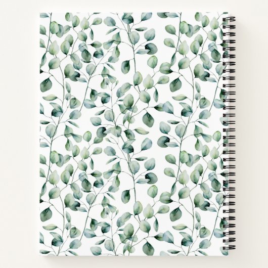 Waterverf Eucalyptuspatroon Notitieboek (Achterkant)