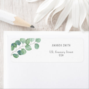 Waterverf Eucalyptustak Etiket