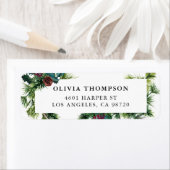 Waterverf Evergreen Fir & ddddddddddd Holly Holida Etiket (Insitu)