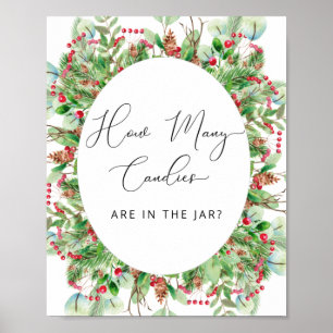 Waterverf Evergreen Hoeveel Snoepjes Poster