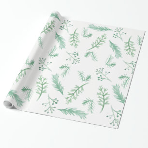 Waterverf Evergreen Holiday Wrapping Paper Cadeaupapier