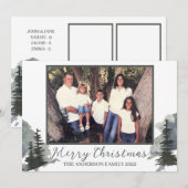 Waterverf Evergreen Mountain Scene Holiday Bedankkaart (Voorkant / Achterkant)