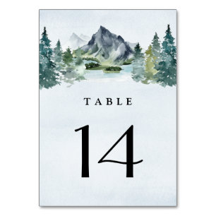 Waterverf Evergreen Rustic Tree Wedding Kaart