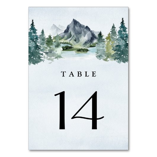 Waterverf Evergreen Rustic Tree Wedding Kaart (Voorkant)