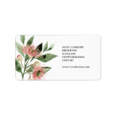 Waterverf Exotic Flower & Green Leaf Etiket (Voorkant)