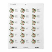 Waterverf Exotic Flower & Green Leaf Etiket (Full Sheet)