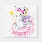 Waterverf Fairy Bunny Magneet (Voorkant)