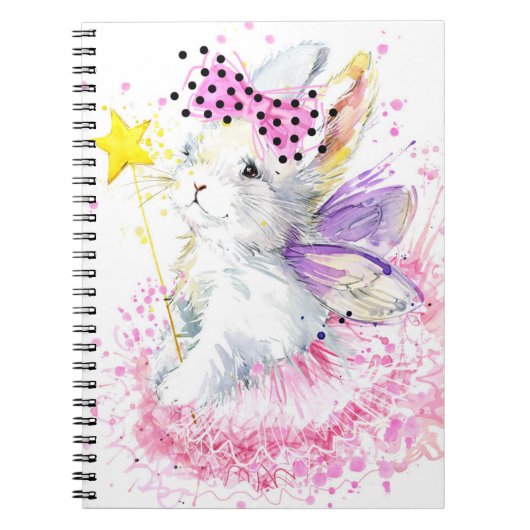 Waterverf Fairy Bunny Notitieboek (Voorkant)