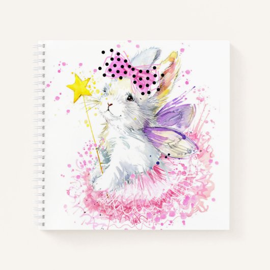 Waterverf Fairy Bunny Notitieboek (Voorkant)