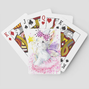 Waterverf Fairy Bunny Pokerkaarten