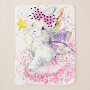 Waterverf Fairy Bunny Sherpa Deken