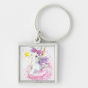 Waterverf Fairy Bunny Sleutelhanger