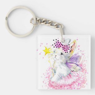 Waterverf Fairy Bunny Sleutelhanger