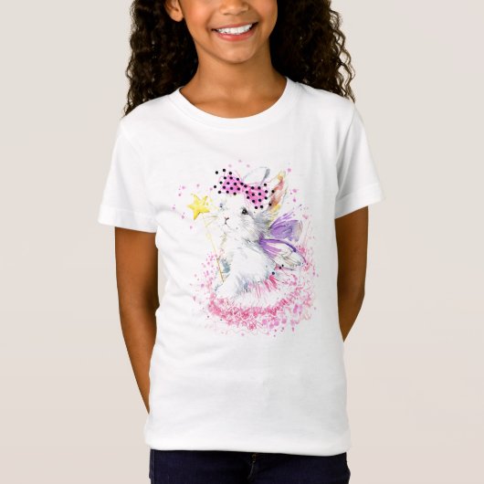 Waterverf Fairy Bunny T-shirt (Voorkant)