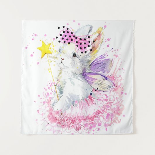 Waterverf Fairy Bunny Wandkleed (Voorkant)