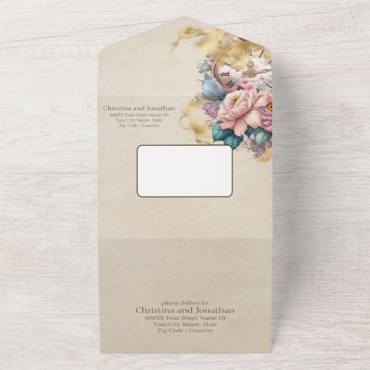  Waterverf Fairy Tale All In One Uitnodiging (Buitenkant)