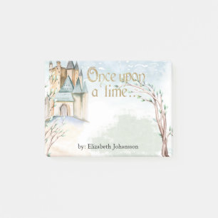 Waterverf Fairy Tale Castle in het bos Post-it® Notes