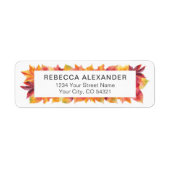 Waterverf Fall Leaves Retour-adreslabel Etiket (Voorkant)