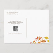 Waterverf Falling Leaves Autumn Wedding QR-code Uitnodiging Briefkaart (Achterkant)