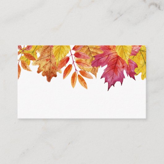 Waterverf Falling verlaat Garland Herfstbruiloft Plaatskaartje (Voorkant)