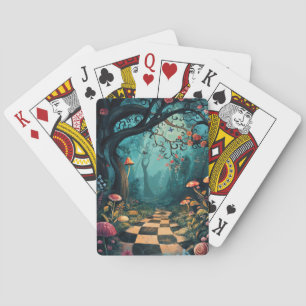 Waterverf Fantasievolle Wonderland Pad Pokerkaarten