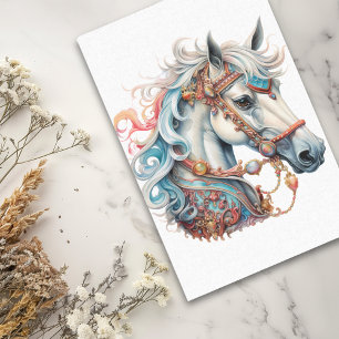 Waterverf Fantasy Carrousel Paard Tissuepapier
