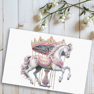 Waterverf Fantasy Carrousel Paard Tissuepapier