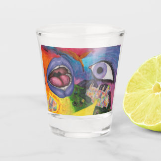 Waterverf Fantasy Dimensions Vrouw Opal Surreal Shot Glas
