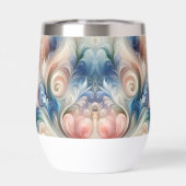 Waterverf Fantasy Floral Pastel Blauw & Crème (Achterkant)