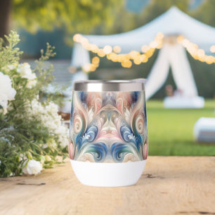 Waterverf Fantasy Floral Pastel Blauw & Crème