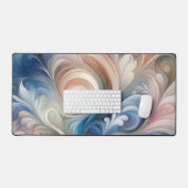 Waterverf Fantasy Floral Pastel Blauw & Crème Bureaumat (Keyboard & Muis)